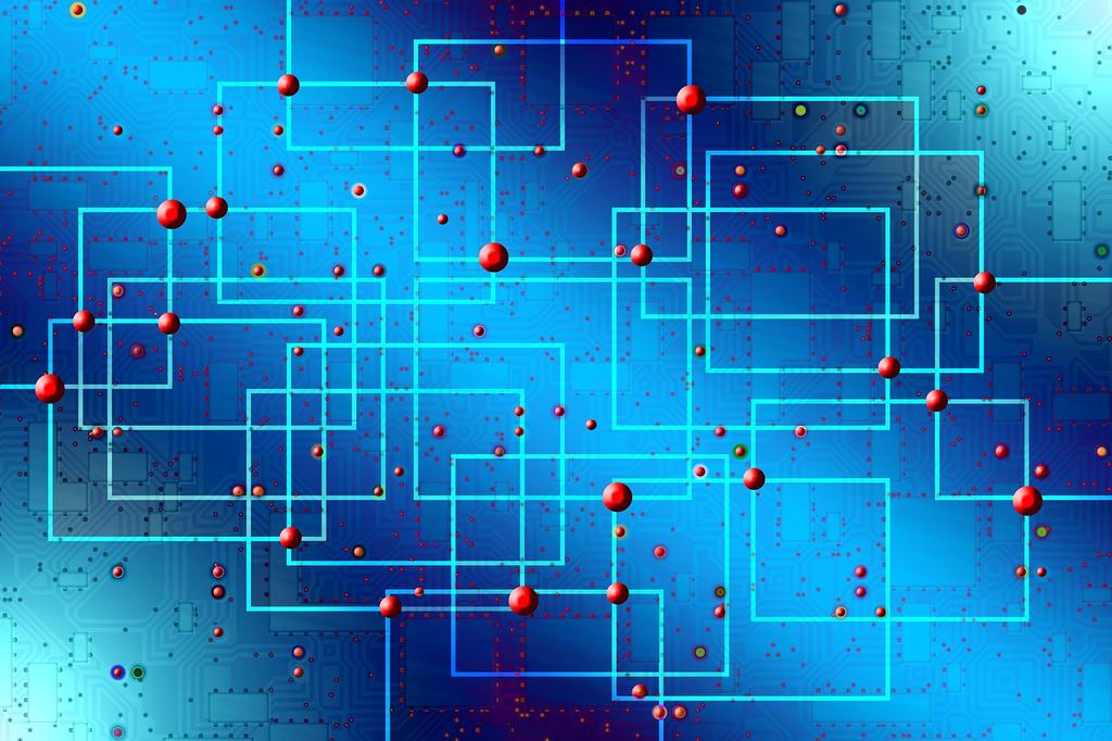 Modern data center with glowing network servers and fiber optic connections